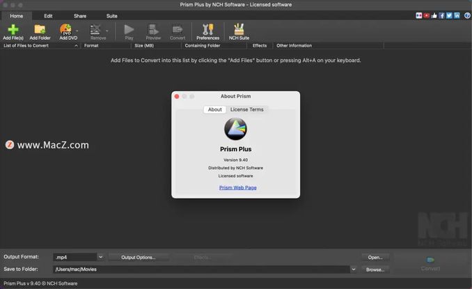 NCH Prism Plus 10.28 download the new for mac