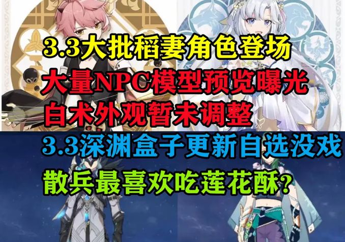 原神:大量NPC模型曝光,白朮外觀未調整,3.3大批稻妻角色登場 - 遊戲 - iNewsDB 日日新聞.掌握每日新鮮事